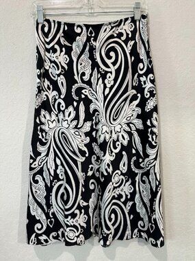 Vintage Y2K NY&Co Black White Silk Slip Skirt Small